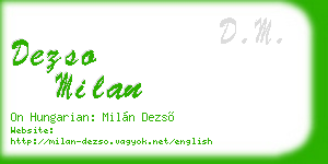 dezso milan business card