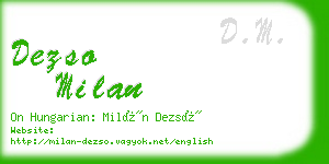 dezso milan business card
